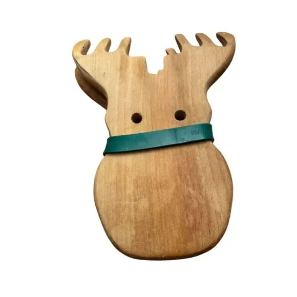 Mangy Moose Yellowstone Wooden Moose Salad Server Set Brown - Picture 1 of 3